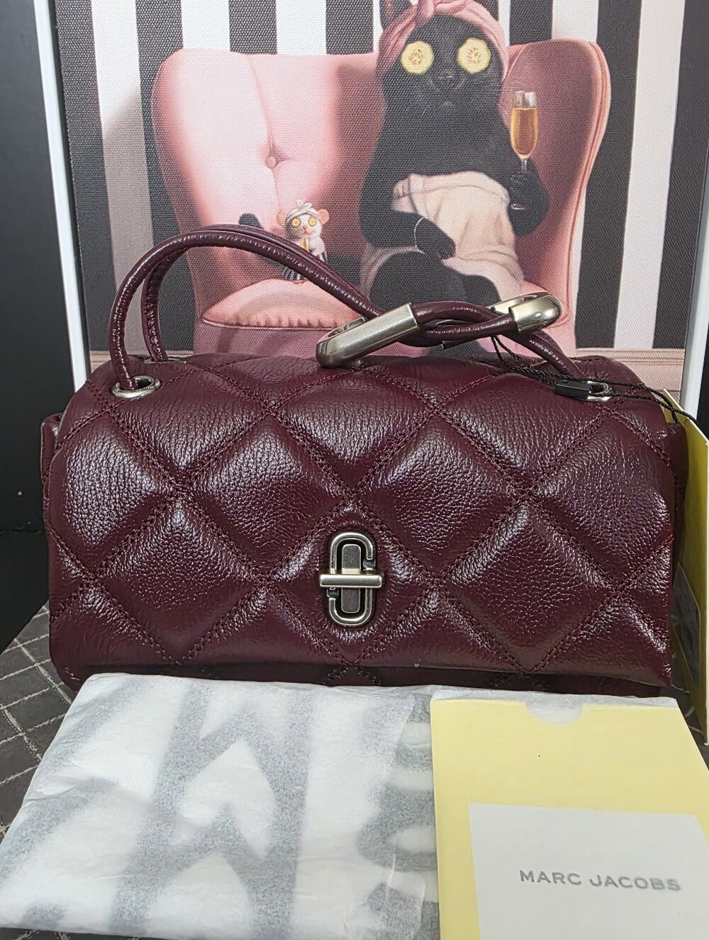 Marc Jacobs Quilted Leather Top-Handle Bag in Bordeaux